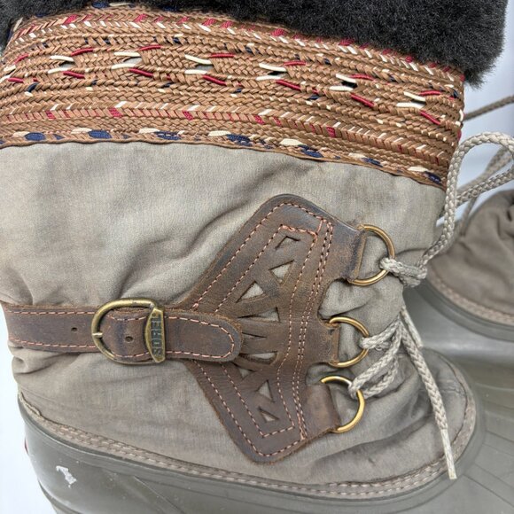 Vintage Sorel women's winter boots 11 faux fur - Picture 3 of 10